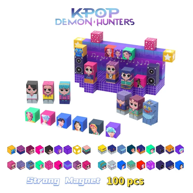 MOC K pop Demon Hunters Blocchi magnetici Giocattoli Musica Anime Coreano K POP Ragazza Gruppo Raccogliere Giocattolo per bambini Regalo di Natale