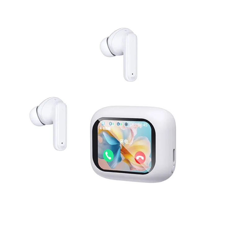 새로운 풀 터치 스크린 헤드폰 ANC 블루투스 5.4 노이즈 캔슬링 이어폰 하이파이 스테레오 무선 인이어 ENC 이어버드 마이크 포함