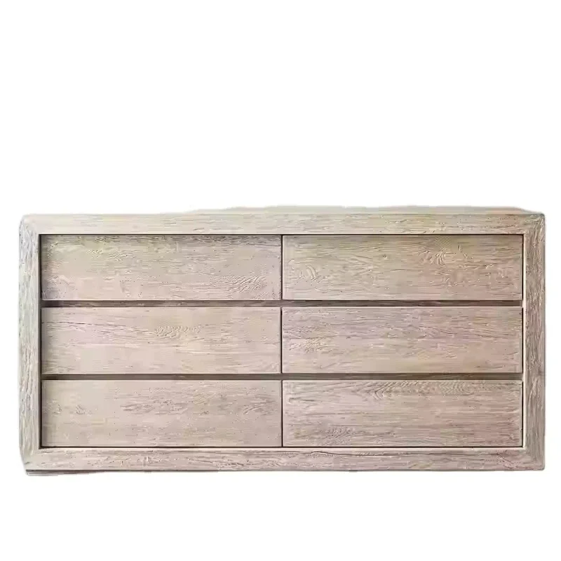 

American solid wood bedside table, rural retro home bedroom bedside table, modern simple and high-end storage