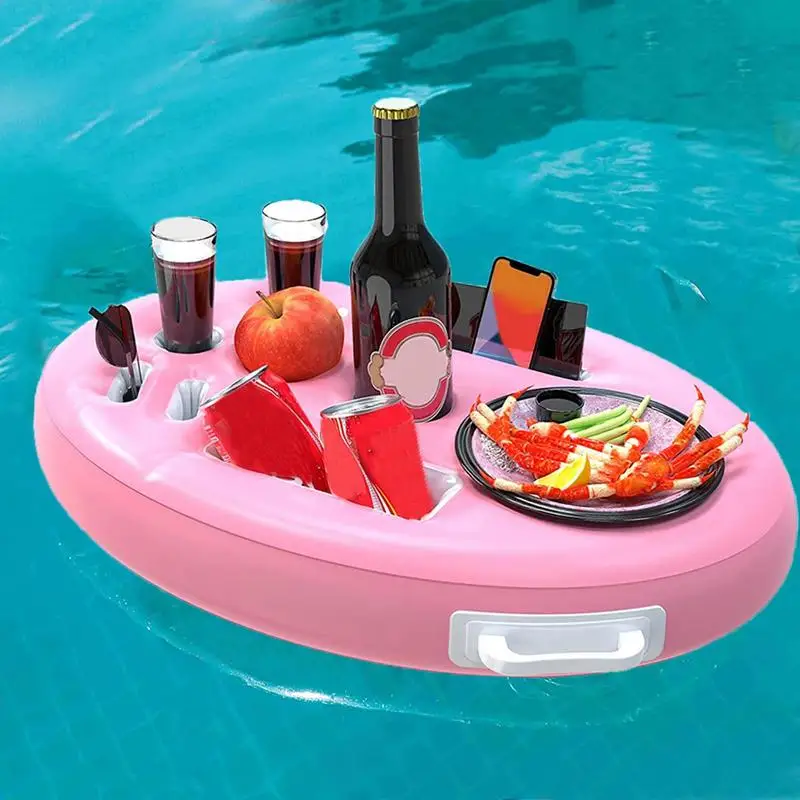 9 cavities Inflatable Drink Holder for Pool Drinks Storage Tray for Pool Swimming Pool Food Floats for Family Gathering Friends