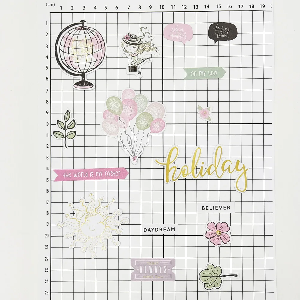 Kreative Papierschnittformen mit Blumenmuster und Goldfolie für Scrapbooking, Journaling und DIY-Kartenherstellung – Detail 6