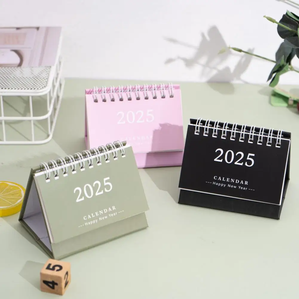 2025 calendario da tavolo Flip-top Coil Calendar Schedule Planner to Do List blocco note gestione del tempo Home Office materiale scolastico