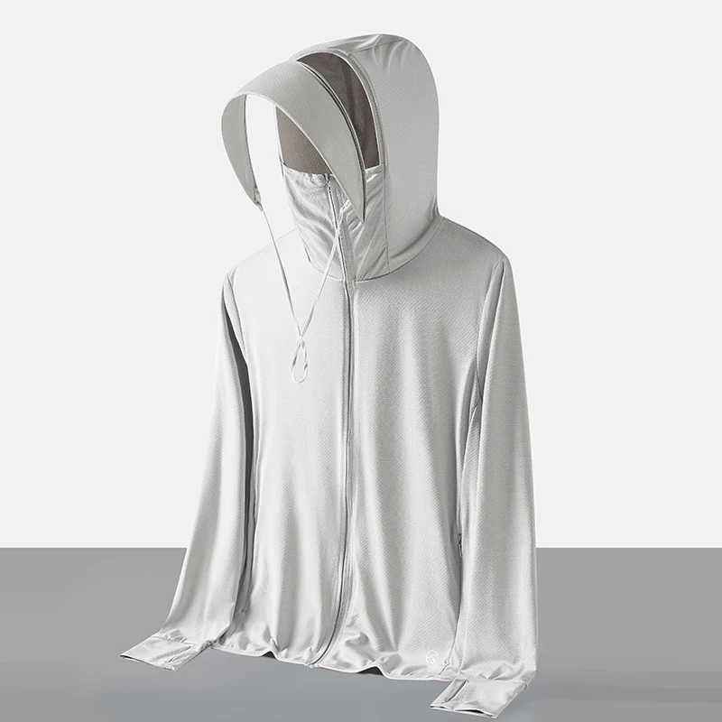 Couple Running Fitness Sports Leisure Sun Protection Skin Clothing Lightweight Breathable UV Resistant Hooded Casual Jacket