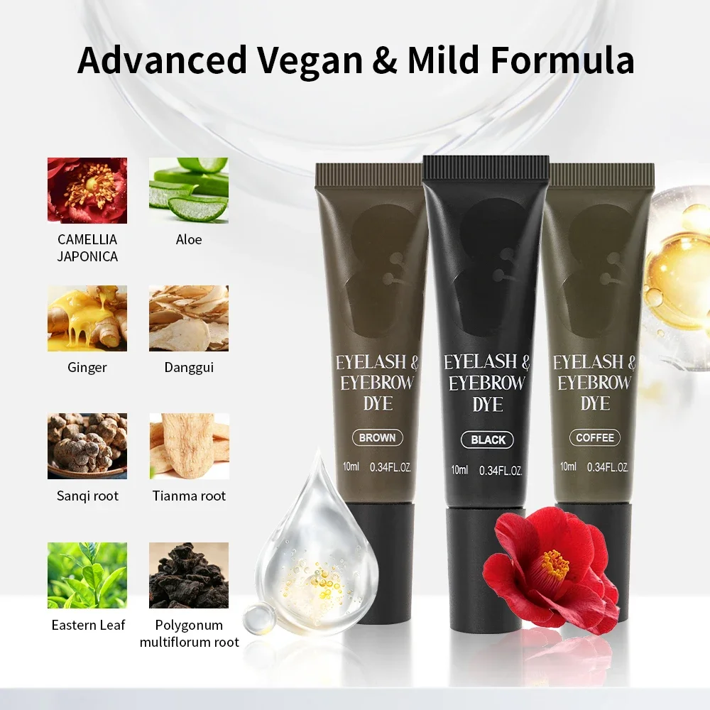 Vendita calda Kit colorante per camelia 8-10 minuti Macchia veloce Nessun mix Formula vegana Pelle sensibile Sicuro Colore durevole Strumenti per il trucco di bellezza