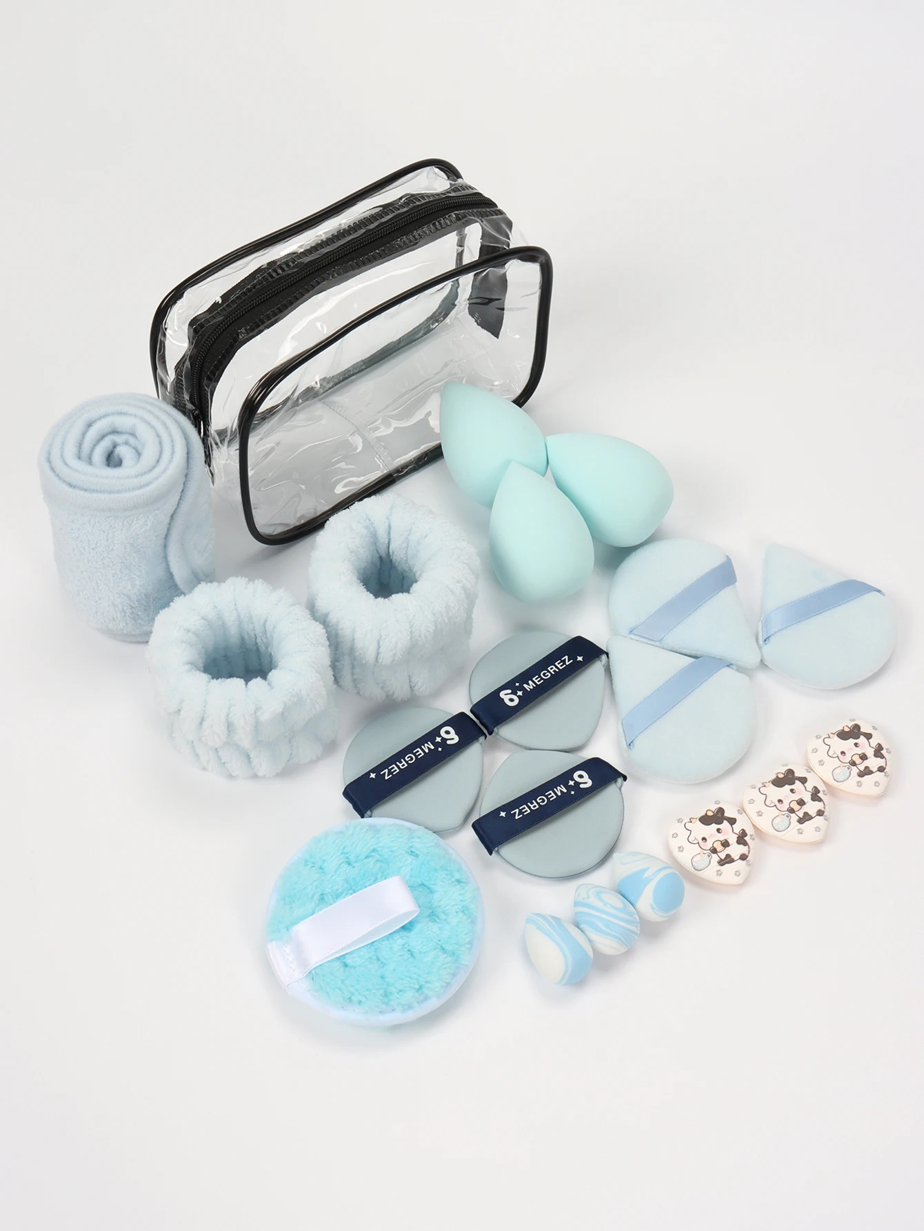 مجموعة منظم المكياج ليتل ليزي مان، 20 قطعة، لتطبيق المكياج وإعداد المكياج والتخزين، مناسبة لجميع أنواع البشرة