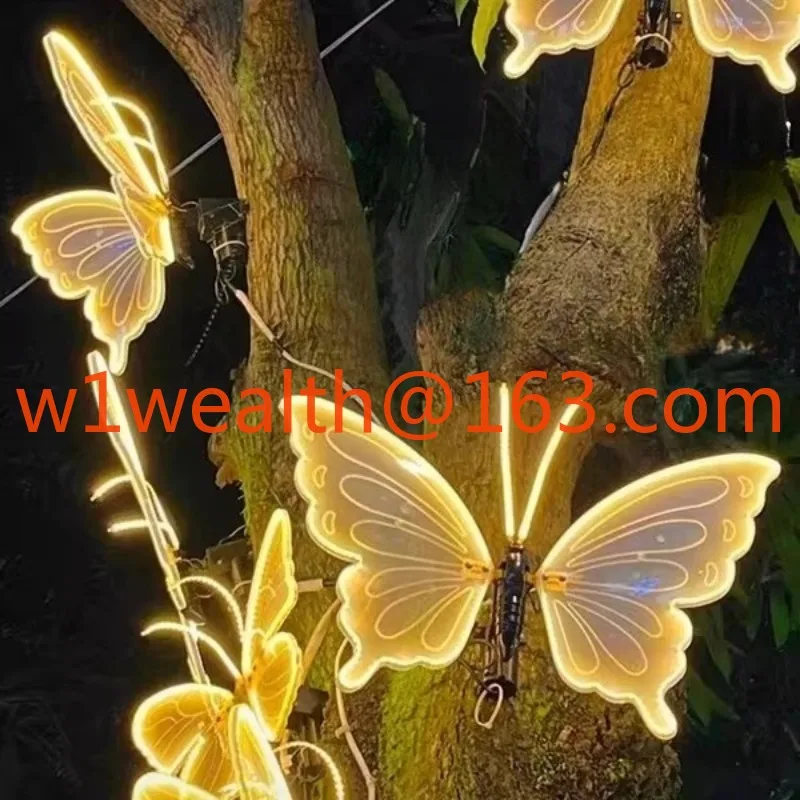 LED outdoor butterfly lights, landscape lights for parks and scenic areas, decorative insect lights, waterproof butterfly lights