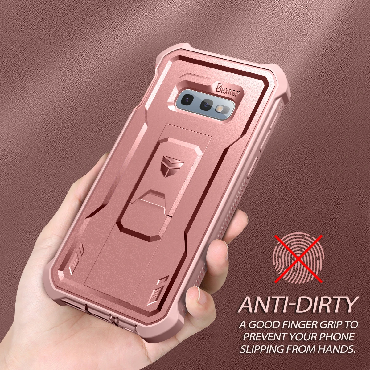 With Bracket+Full Body Bumper Military Grade Armor Shockproof For Samsung Galaxy S10e 5.8 inch Case with Built-in Screen Protect