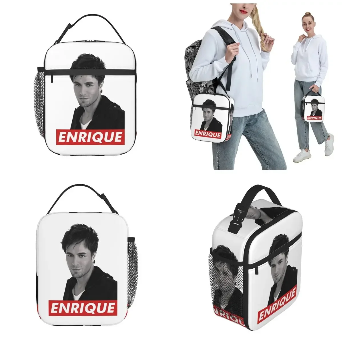 Latin Singer Enrique Iglesias Music Insulated Lunch Bags Storage Food Box Reusable Thermal Cooler Lunch Boxes For Work