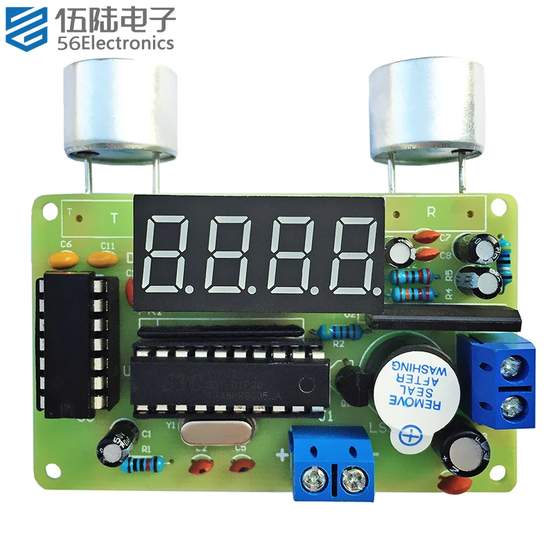 Electronic DIY Kit ST11F02 Single -chip Ultrasonic Range Finder Kit DIY Parts Electronic Training Rangefinder Reversing Radar