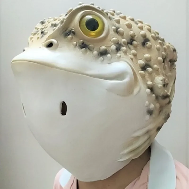

Golden toad mask, Halloween funny party costume props, cosplay makeup event props, latex animal headwear, role-playing props