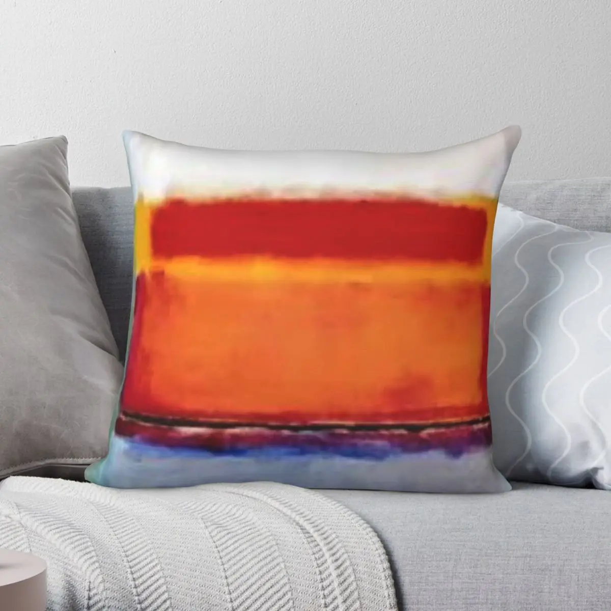 White On Red Orange Blue Mark Rothko Square Pillowcase Polyester Linen Velvet Pattern Zip Decorative Pillow Room Cushion Cover