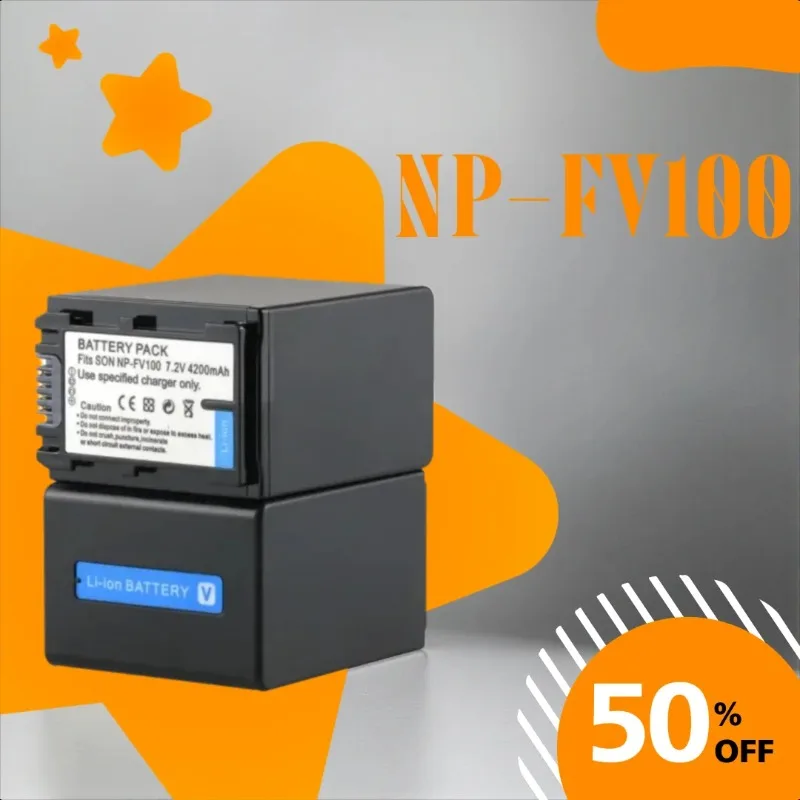 

High Quality 7.2V 4200mAh NP-FV100 Replaceable Camera Battery For Sony NP-FP50 FP70 FV50 FV70 FV100 NP-FH40 FH50 FH70 FH100