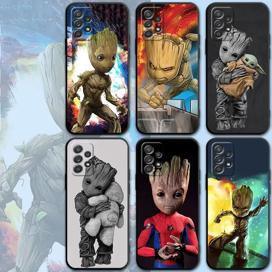 Marvel Groot Case for Xiaomi Redmi 12C 9 9A 9C 9T 10 10C 13C 10A 12 13 A3x A3 K40 Pro A1 Plus A2+ Black Cover