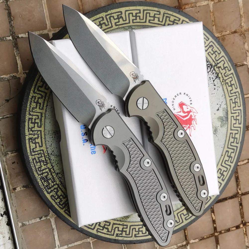 JUFULE Made Hinderer XM18 -A Titanium Handle Mark 20CV Copper Washer Tactical Pocket Camping Hunt Outdoor EDC Tool Folding Knife