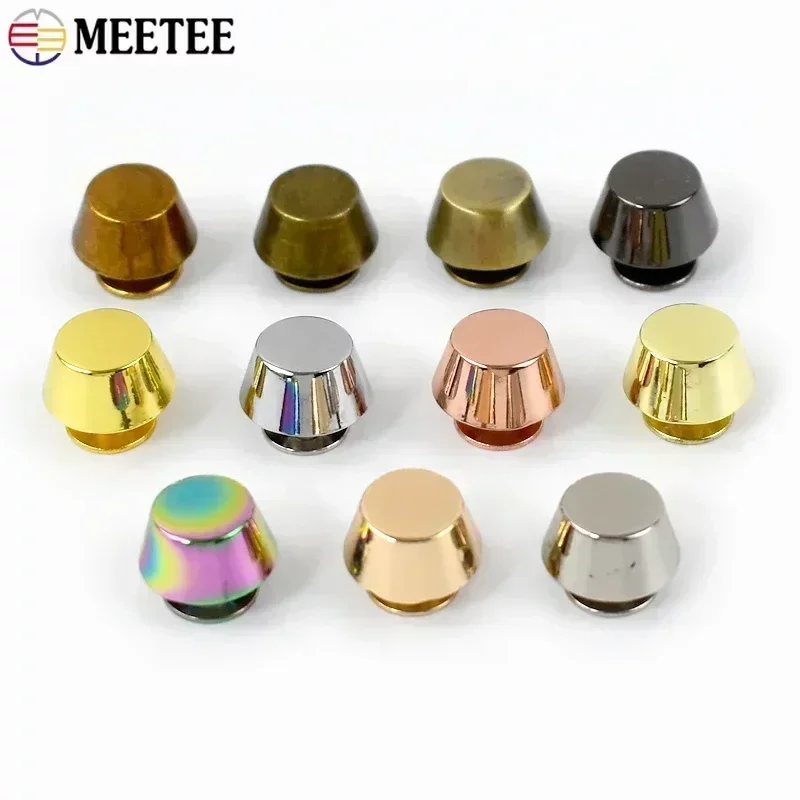 Meetee 20/50Pcs 11mm Metal Mushroom Nail Buckles Bag Foot Spikes Button LeatherCrafts Decor Screw Rivet Buckle Handbag Accessory