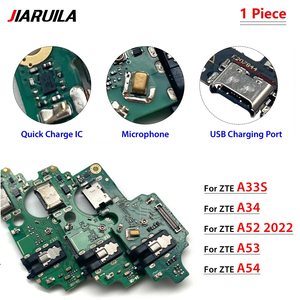 

10 шт., для ZTE A33S A34 A52 2022 A52 Lite A53 Pro A72 5G A73 5G USB-порт для зарядного устройства, док-станция, разъем для зарядки, гибкий кабель