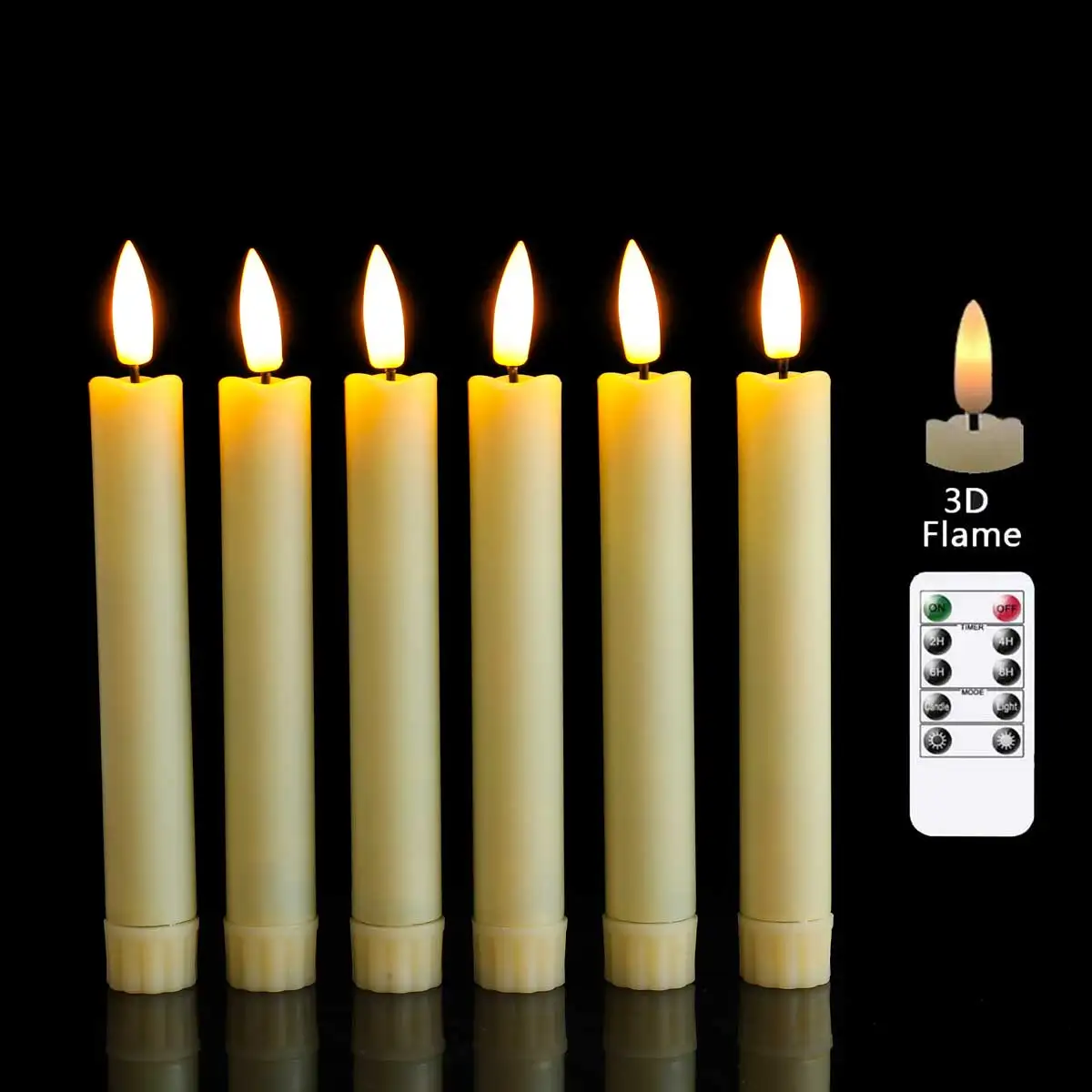 17.5 cm/16.5 cm Short Remote Control Battery OperateD LED Candles,Timer Flameless Wedding Christmas Decorative Window Candles
