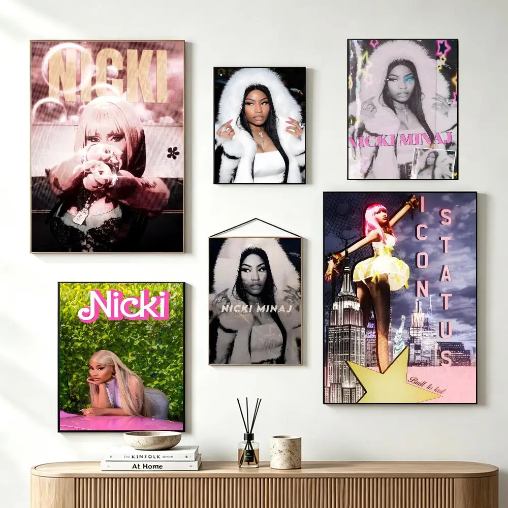 Bold Glamorous Artist N-Nicki Minaj Poster Self-Adhesive Wall Art HD Print For Dorm Teen Room Decor Gift
