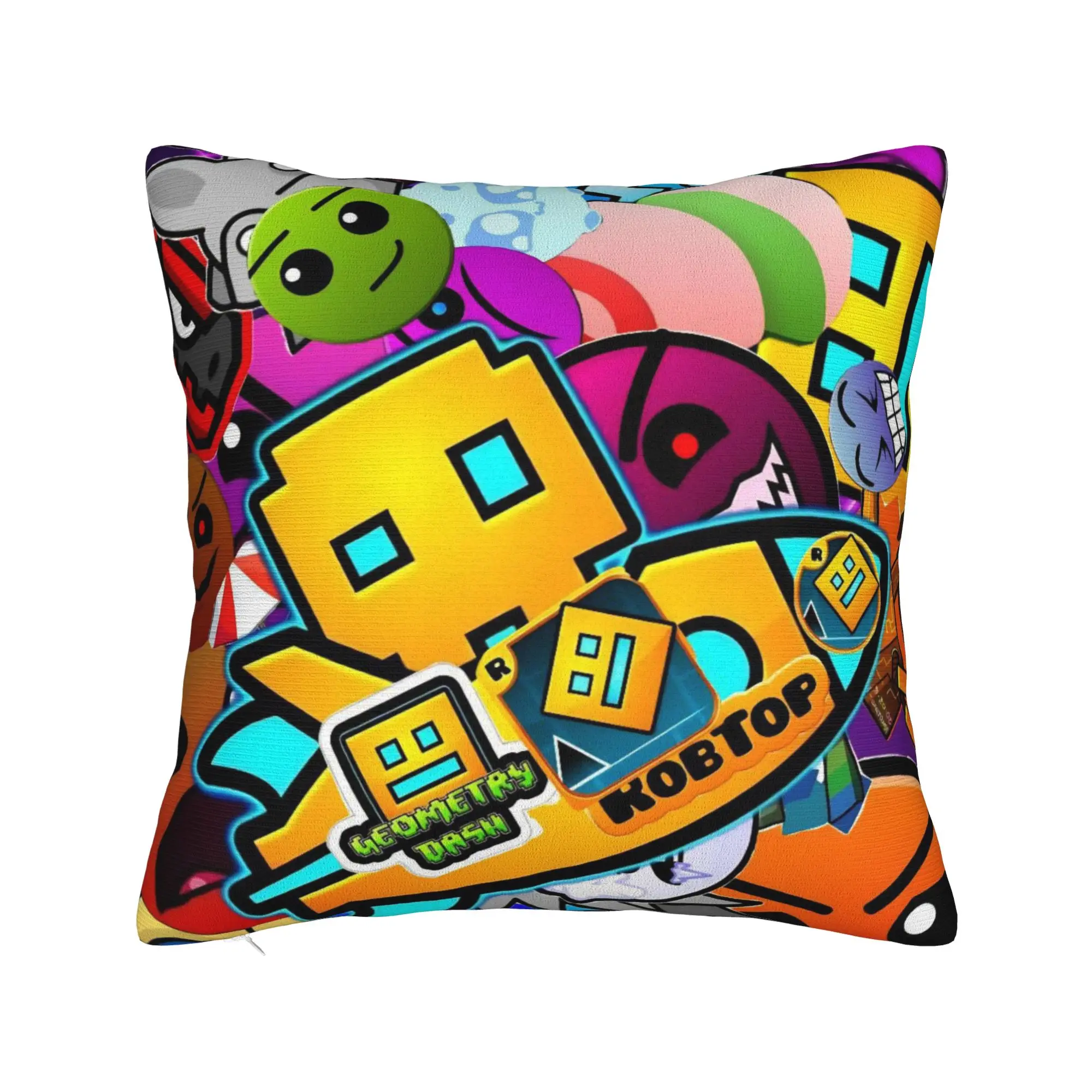 Geometry Dash Games Pillowcases Merch Soft Cushion Cover Decorations  Pillow Case Cover Home Multi Size