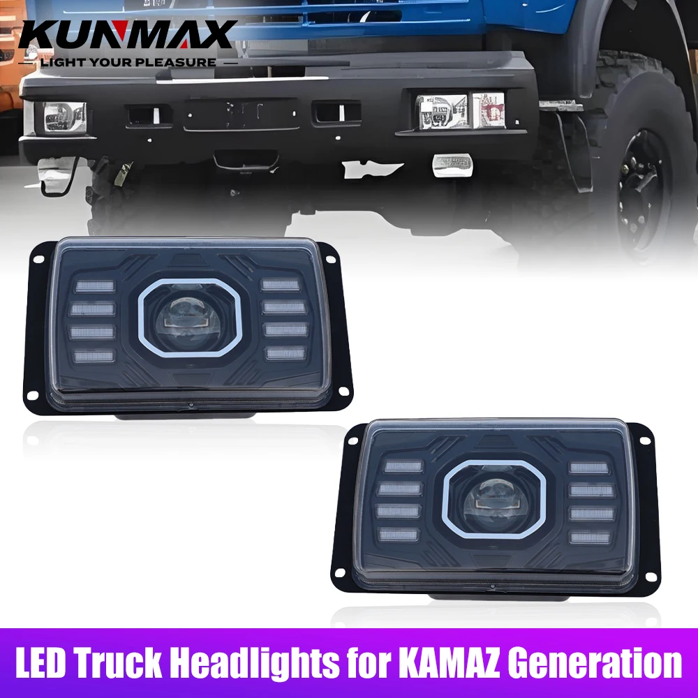 LED Projector Headlight Assembly Truck Lights for KAMAZ generatIon Front Head Lamp DRL Turning Signal Car Headlights