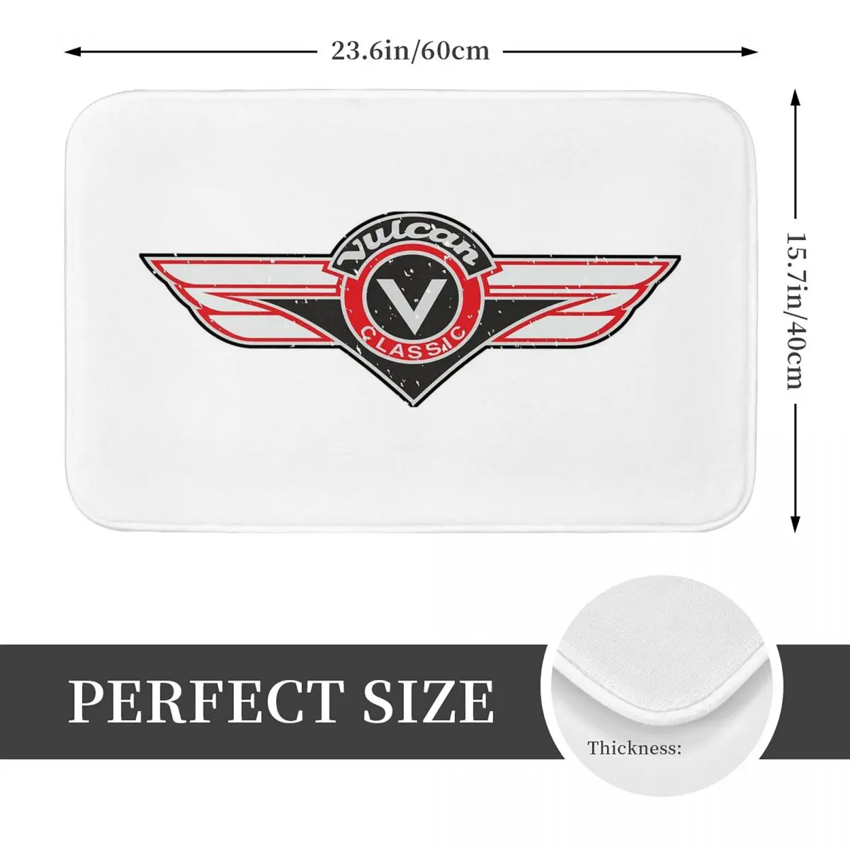 Vulcan VN Motorcycle Classic Logo Worn Non-slip Doormat Floor Mat Washable Carpet Rug for Kitchen Entrance Bedroom Footpad Mats