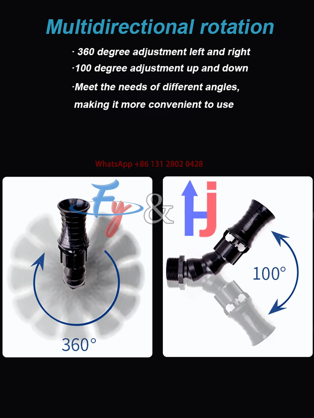 Fish Tank Outlet Vortex Flow Accelerator, Universal Adjustment Rotation, Enhanced Flow ABS Tornado Nozzle