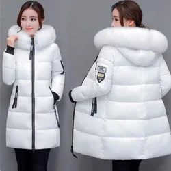 Abrigo largo con capucha para mujer, Parka cálida de piel sintética para oficina, moda de invierno, novedad de 2023