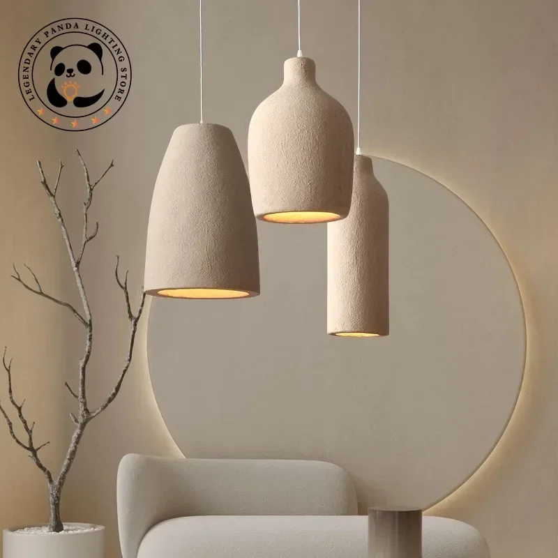 Japanese Wabi Sabi Restaurant Pendant Creative Bedroom Bedside Light Home Decoration Cement Living Room Homestay Pendant Light