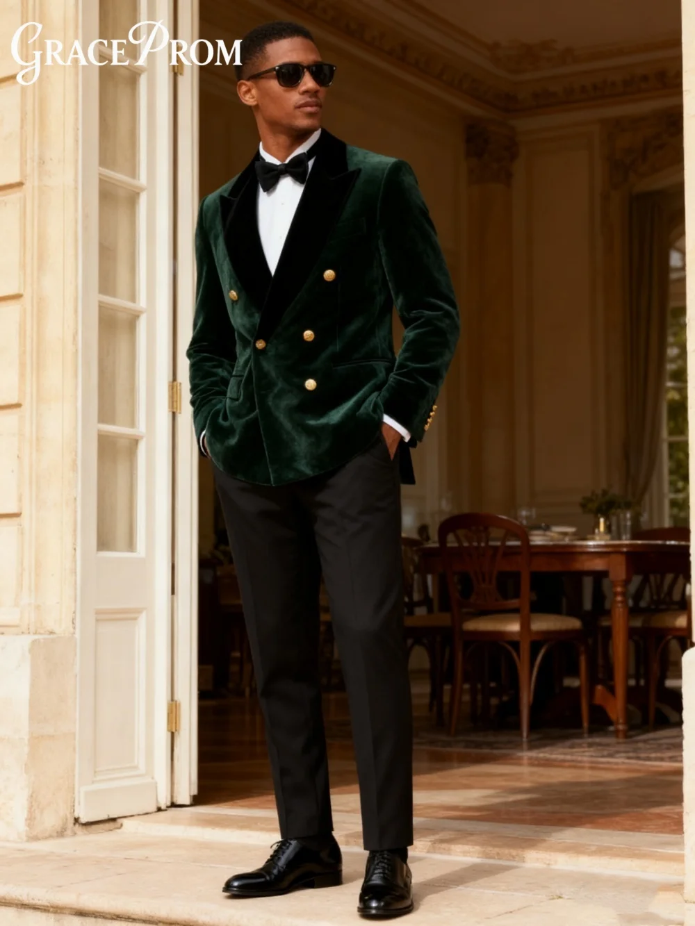 

Formal Velvet Men's Suit Set For Wedding Christmas Business 2026 2PCS Slim Fit New Year Suit Customized Trajes Para Hombre