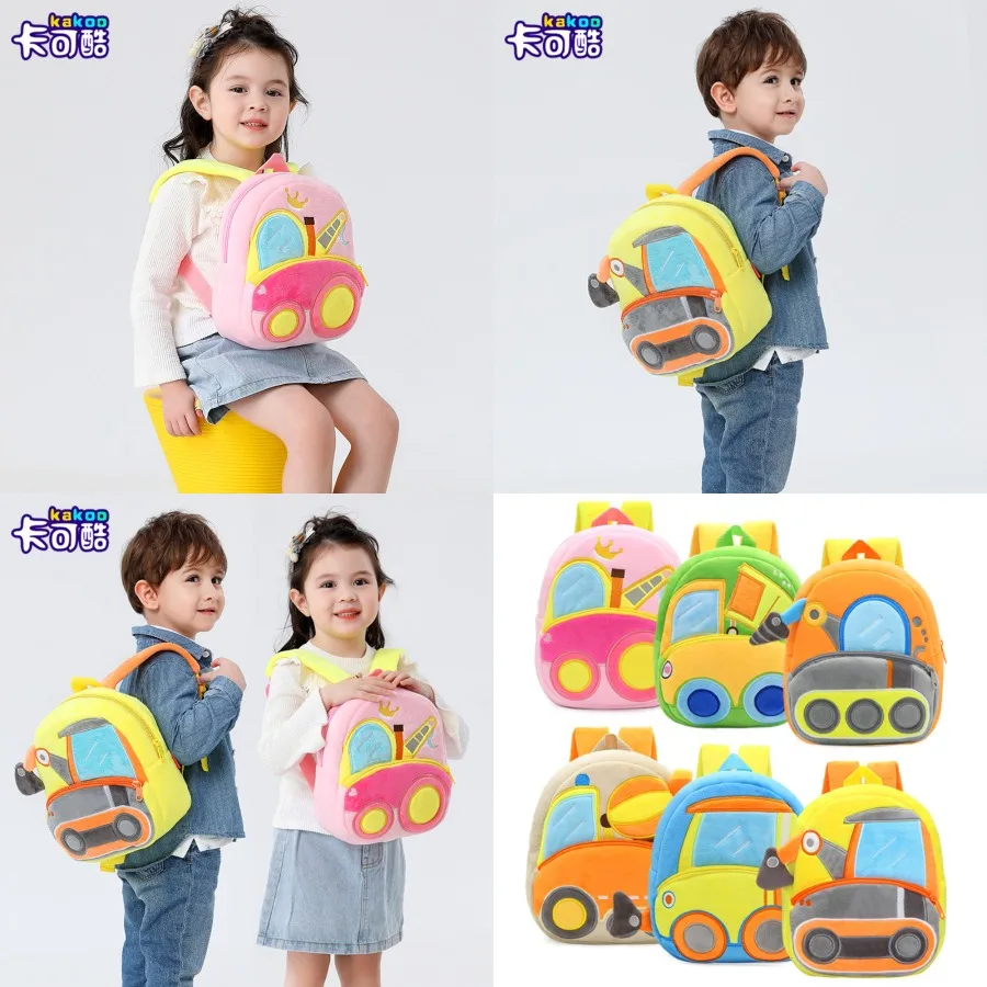 

【Новый стиль】Милый плюшевый рюкзак в виде строительной техники (бульдозер, экскаватор) для мужчин, женщин и детей, прямые поставки.