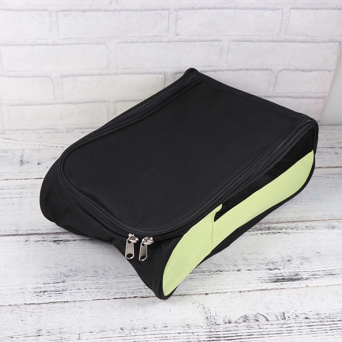 Golf Shoe Bag Ventilated Polyester Mesh Fabric Dust Proof Zippered Shoe Storage Pouch for Sports Travel Outdoor Use Light