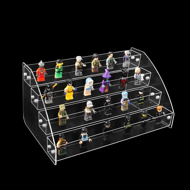 Staircase Lego Display Rack, Large Capacity Phantom Ninja Lego Figurine Storage Box, Small Doll Figurine, Elevated Platform