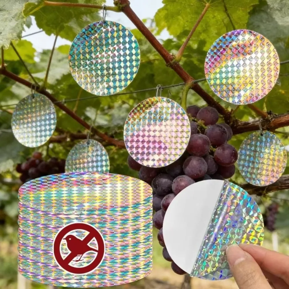 20pcs Garden Bird Control Bird Repellent Sticker Round Shape Laser Flash Anti Bird Scare Tape Reflective Bird Repellent Tape
