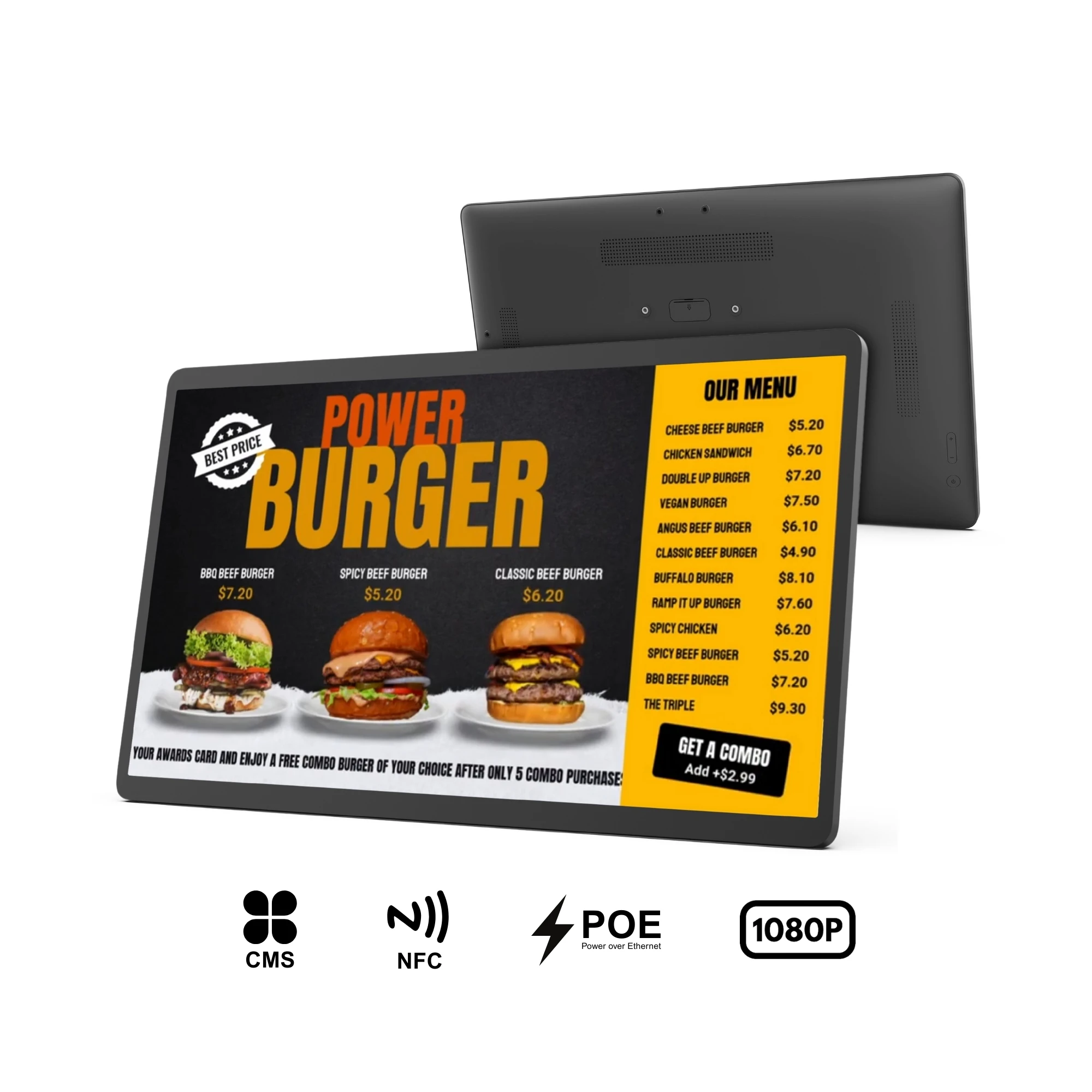 شاشة 32 بوصة تعمل بنظام أندرويد 13 مثبتة على الحائط تعمل باللمس شاشة لافتات رقمية 4 + 32 جيجابايت اختياري POE NFC 6 TOPS أداء AI للأعمال #1