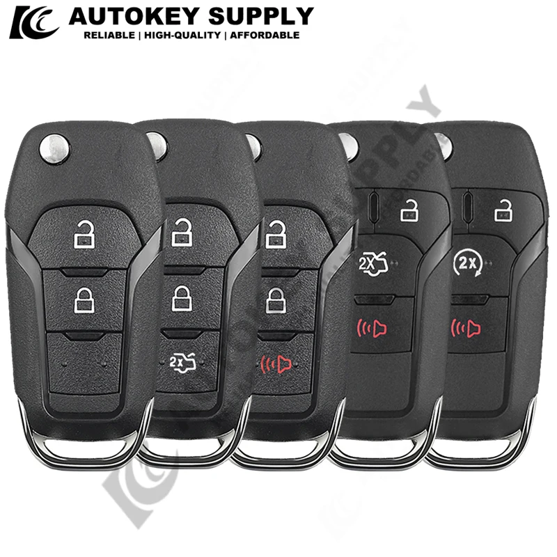 2/3/4 Buttons Flip Remote Key Shell Case ForFORD 2015-2019 F-150 Fusion F-250 F-350 Focus MK MK7 Explorer Ranger AKFDF120