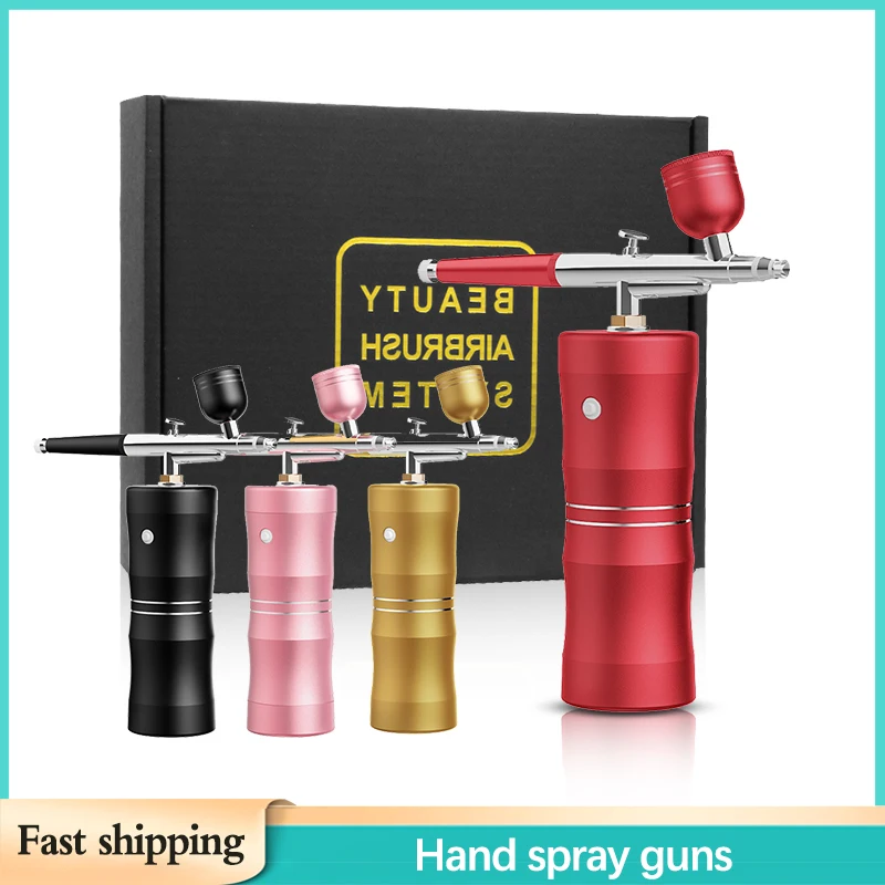 Oxygen Sprayer Mini Air Compressor Kit Air Brush Spray Gun Spray Gun Nail Art Tattoo Process Nano Fog Spray