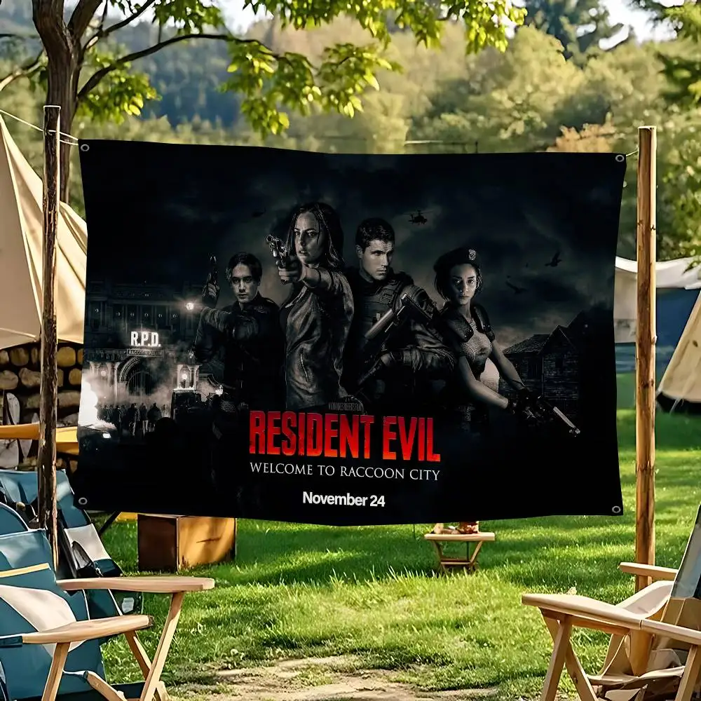 Game R-Resident Evil Banner INS Style Outdoor Party Decoration Atmosphere Flag
