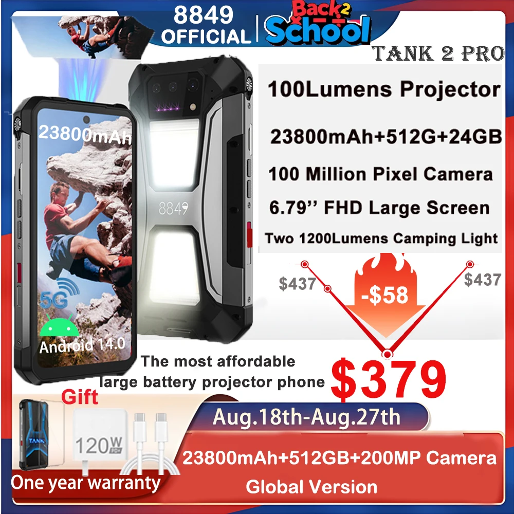 8849 Tank 2 PRO Rugged Smartphone with Projector  6.79