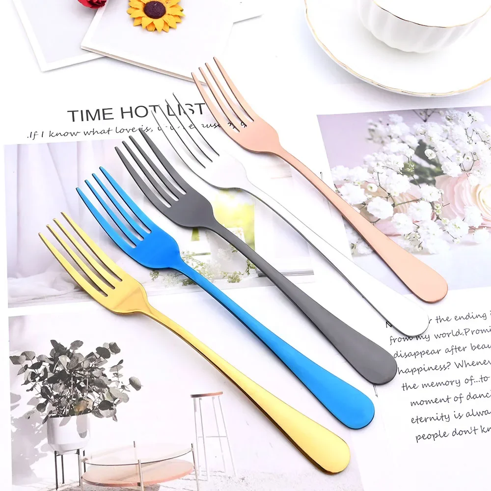 4Pcs Dinnerware Set Mirror Rainbow Cutlery Set Stainless Steel Flatware Kitchen Dinner Knife Fork Spoon Teaspoon Tableware Set