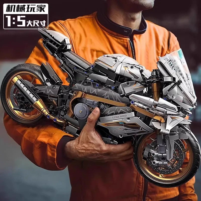 

Children's Toy Gifts, Platinum Motorcycle Model, Assembled Motorcycle Ornaments, Building Blocks