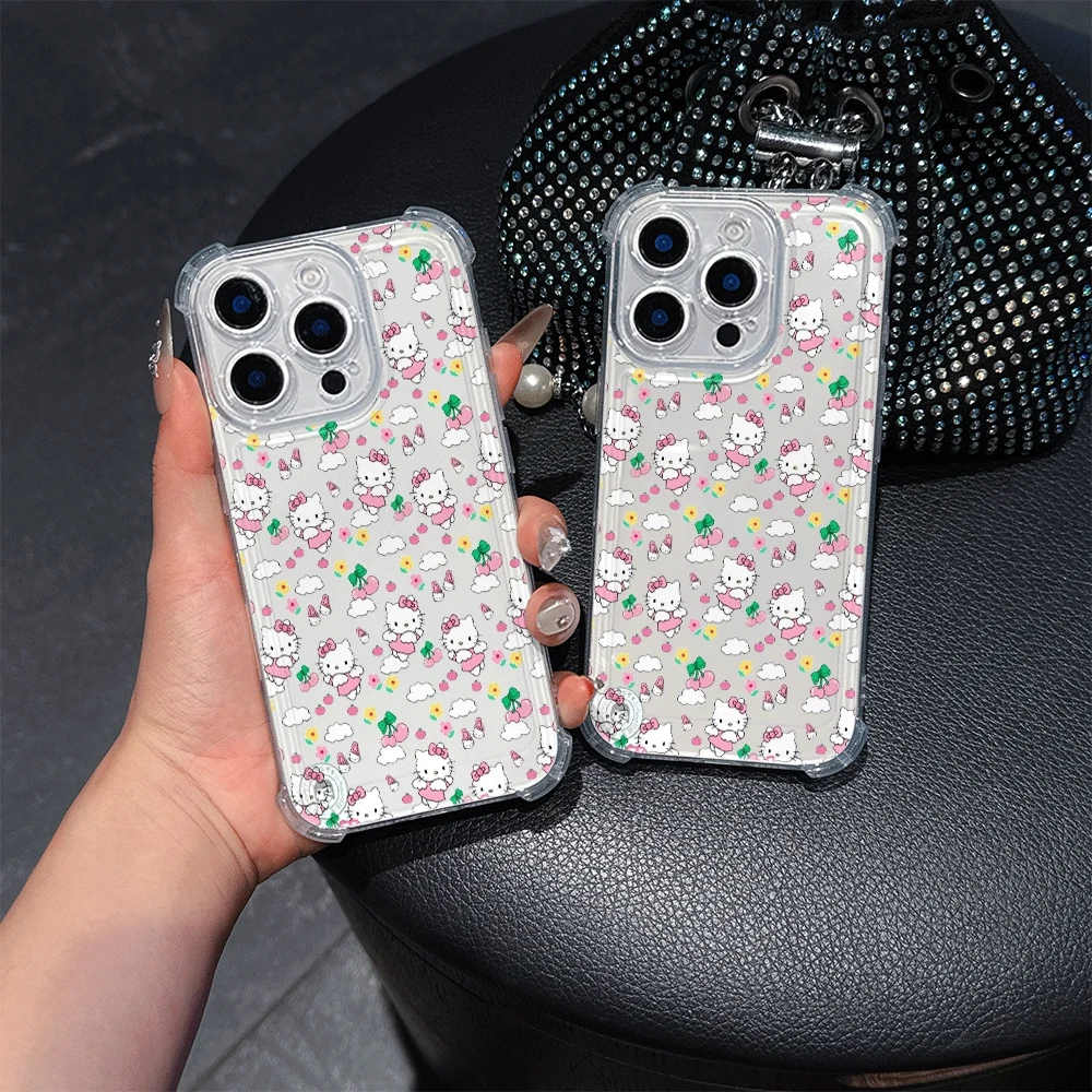 

Чехлы для мобильных телефонов Hello Kitty для IPhone 15 Pro IPhone 16/15/14/13/12/11/x/xs/xs Max, женские чехлы для телефонов Hellokitty, модные