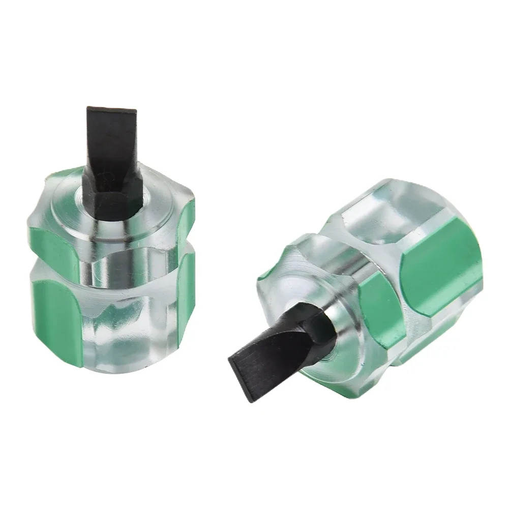 

4pcs Mini Screwdriver Short Screwdriver Flat Head /Cross-Head/2-In-1 Interchangeable Screwdriver Ratchet Screwdriver Hand Tools