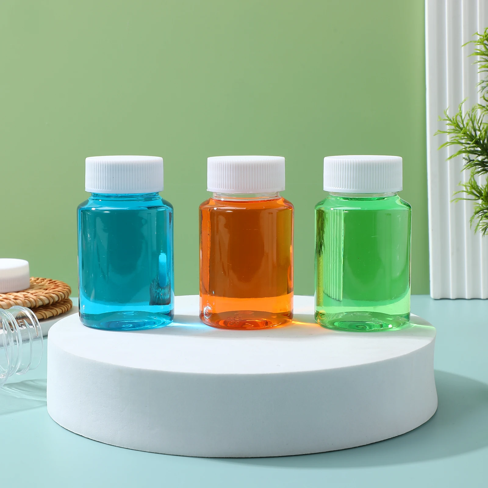 10 Stück durchsichtige Kunststoff-Pillenflaschen, 80 ml, großer Mund, wasserdichte Aufbewahrung, Pillenbehälter, Flaschenbehälter, Reise-Vitamin