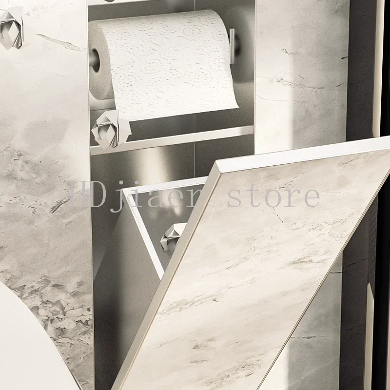 

Hidden stainless steel niche toilet toilet rack trash can embedded toilet edge