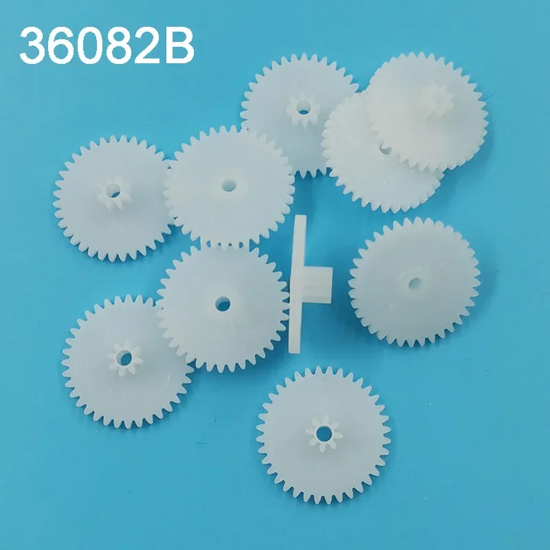 36082B 0.5M ingranaggi giocattolo 19mm 36 denti + 5mm 8 denti 2.15mm foro plastica pon pion accessori di riparazione fai da te 36 t + 8 t