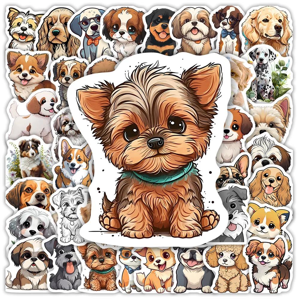 Kawaii Hundewelpen-Aufkleber DIY Geschenk-Spielzeug Wasserfeste Vinyl-Sticker für Scrapbook Tagebuch Junk Journals Laptop Handy Flaschen Dekoration