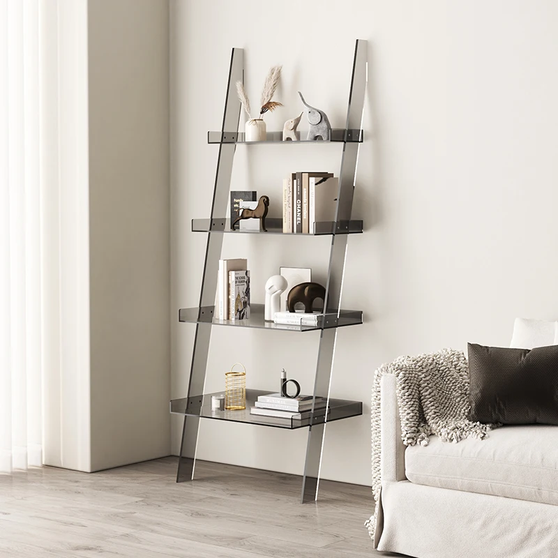 

Acrylic Transparent Panel Bookshelf Houseuse Floor-Standing Simple Modern Multi-Layer Magazine Storage Living Room Wall