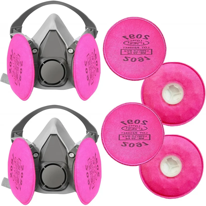 Reusable half-face mask - a breathing mask with a filter for spray painting, dust, welding, resin, smoke and organic vapor gases