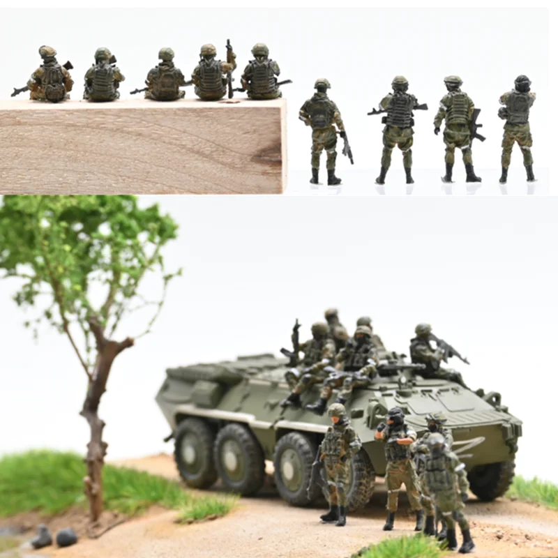 

1:72 Scale Model Resin Russian Army 9 Pcs Soldier Figure Toy DIY Scene Accessory Doll Ornament Collection Display Gifts Fans