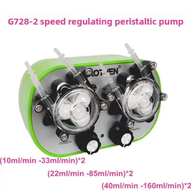 Mini Peristaltic Pump G728-2 Self-Priming Circulating Water Pump, Compact Low Flow Dosing Pump for Aquarium, Lab Use, DC 12V